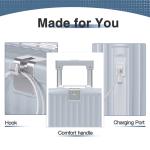 20-Inch Silver Hardside Luggage with Spinner Wheels