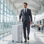 20-Inch Silver Hardside Luggage with Spinner Wheels