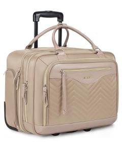 Lightweight Rolling Laptop Bag for Women, Champagne