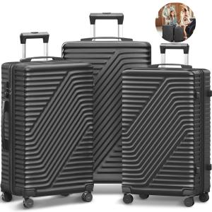 ALPULON 3 Piece Lightweight Hardside Luggage Set
