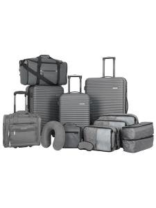 Travelers Club 14-Piece Gray Luggage Set