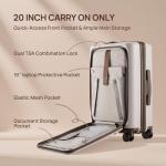 NINETYGO 20 Inch Carry On Luggage with Cup Holder