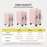 NINETYGO 24-Inch Expandable Checked Luggage - Light Pink