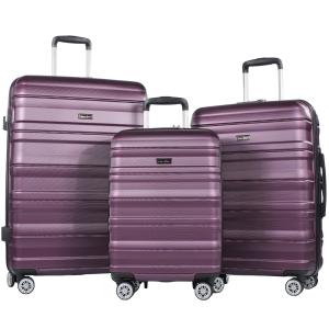 Lightweight 3-Piece Hardside Luggage Set - Dark Purple