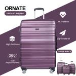 Lightweight 3-Piece Hardside Luggage Set - Dark Purple