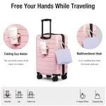 3-Piece Hardside Spinner Luggage Set with Cup Holder