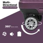 Lightweight 3-Piece Hardside Luggage Set - Dark Purple