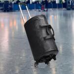 Fenteer Black Rolling Garment Bag with Wheels