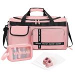 Pink Travel Duffle Bag with Shoe Compartment