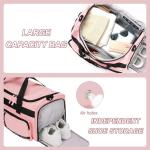 Pink Travel Duffle Bag with Shoe Compartment