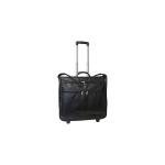 Black Rolling Leather Garment Bag with Wheels