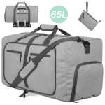 65L Foldable Duffle Bag with Shoe Compartment