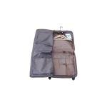 Black Rolling Leather Garment Bag with Wheels