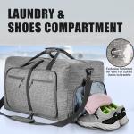 65L Foldable Duffel Bag with Shoe Compartment