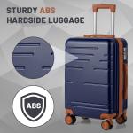 Zimtown 20" Hard Shell Carry-on Suitcase, Navy Blue