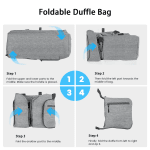 65L Foldable Duffel Bag with Shoe Compartment