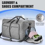 65L Foldable Duffle Bag with Shoe Compartment