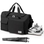 YOMYM Duffel Bag with Shoe Compartment - Black