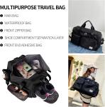 YOMYM Duffel Bag with Shoe Compartment - Black