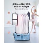 Glittering Blue Rolling Dance Duffel with Rack