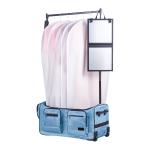 Glittering Blue Rolling Dance Duffel with Rack