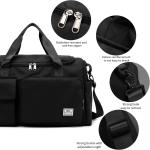 YOMYM Duffel Bag with Shoe Compartment - Black