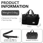 YOMYM Duffel Bag with Shoe Compartment - Black