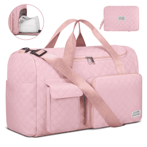 Versatile Duffle Bag with Shoe Compartment, Pink