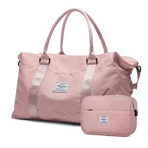 Pink Travel Duffel Bag with Wet Pocket & Toiletry Bag