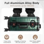 VentureVault Aluminum Carry-On Luggage, Dark Green 20