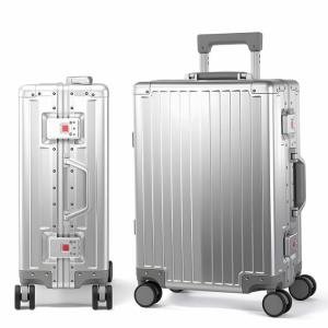 VentureVault 24 Inch Aluminum Hard Shell Spinner Suitcase