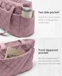 Lightweight Puffer Tote Bag for Women - Mauve Pink
