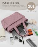 Lightweight Puffer Tote Bag for Women - Mauve Pink