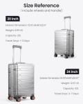 UrbanExplorer 24-Inch Aluminum Spinner Suitcase – Silver