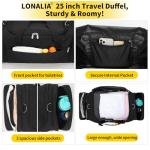 LONALIA 25" Large Travel Duffel Bag - Black