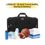 LONALIA 25" Large Travel Duffel Bag - Black
