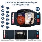 LONALIA 24-Inch Gym Bag with Shoe Compartment