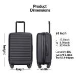 Travelhouse Hardside Carry-On Suitcase with Spinner Wheels