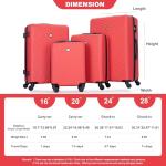 Travelhouse 4 Piece Hardshell Luggage Set with Wheels
