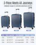 Durable 3 Piece Hard Shell Luggage Set, Royal Blue