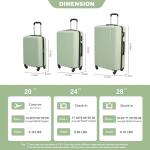 Lightweight Green 3-Piece Hardside Luggage Set