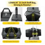 LONALIA Gray Duffle Bag with Trolley Sleeve