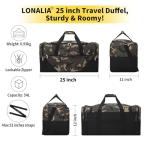 LONALIA 25" Large Camo Travel Duffel Bag