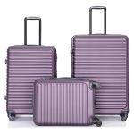 3-Piece Expandable Hardside Luggage Set in Purple