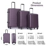 3-Piece Expandable Hardside Luggage Set in Purple