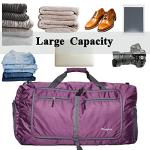 Large Foldable Waterproof Travel Duffel Bag - Purple