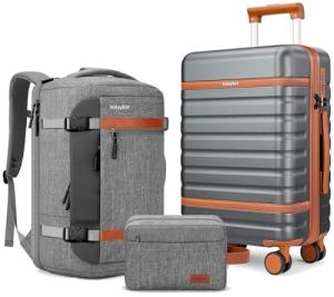 Velaybor 3-Piece Lightweight Spinner Luggage Set, Grey