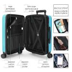 Teal Expandable 22 Inch Carry-On Luggage with Wheels