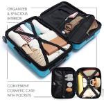 Teal Expandable 22 Inch Carry-On Luggage with Wheels