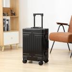 KANGSHILU Aluminum Carry-On Luggage - Black 20inch